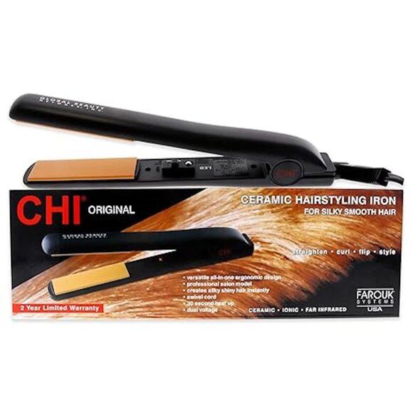 NEW Professional CHI Original Ceramic Hair Straightener Flat Iron 1" Plate Black - Picture 2 of 5